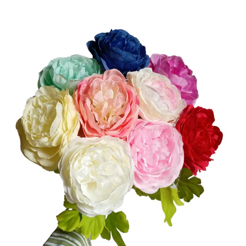 Bunga Mawar Dekorasi AF06 Peony Tangkai Artificial Cantik Buket Bunga Rose