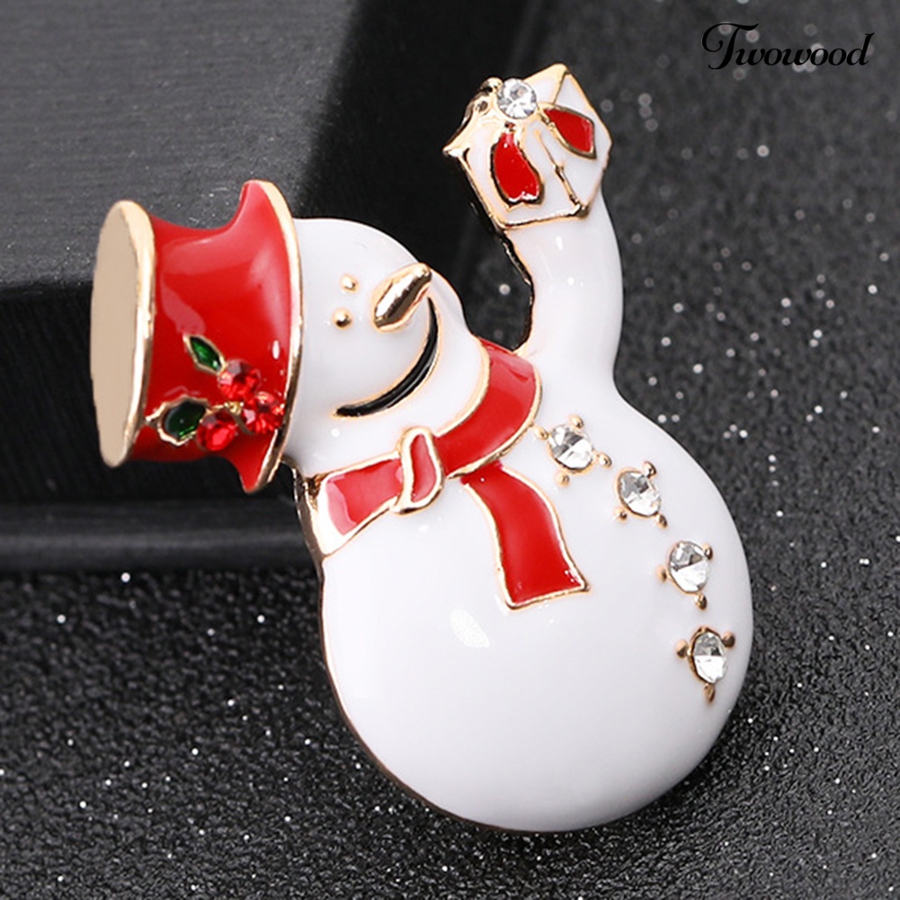 Bros Pin Bentuk Kaos Kaki Bell Snowman Dan Pohon Natal Bahan Alloy Untuk Hadiah