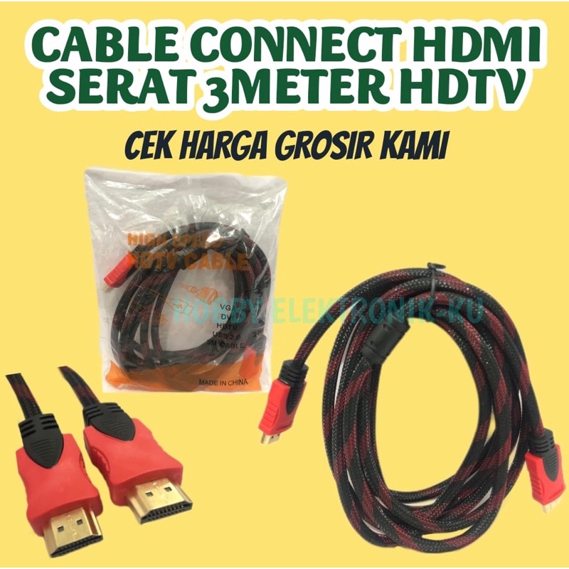 CABLE CONNECT HDMI SERAT 3METER HDTV