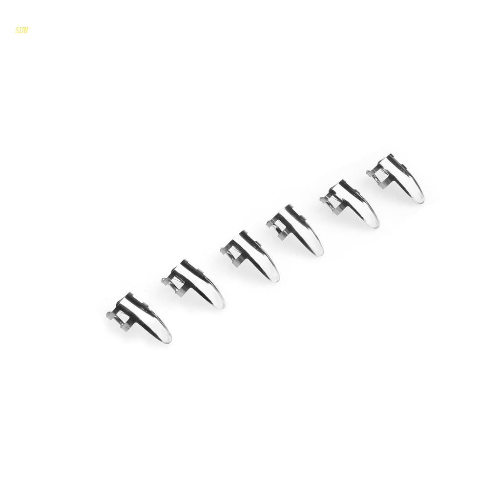 Sun 6pcs Pick Plectrum Jari Bahan Stainless Steel Untuk Gitar