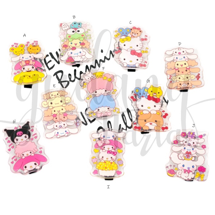 Jeepit Rambut Anak Karakter Tindih Hairclip Motif Hello Kitty Kurumi Bear Simple GH 212086