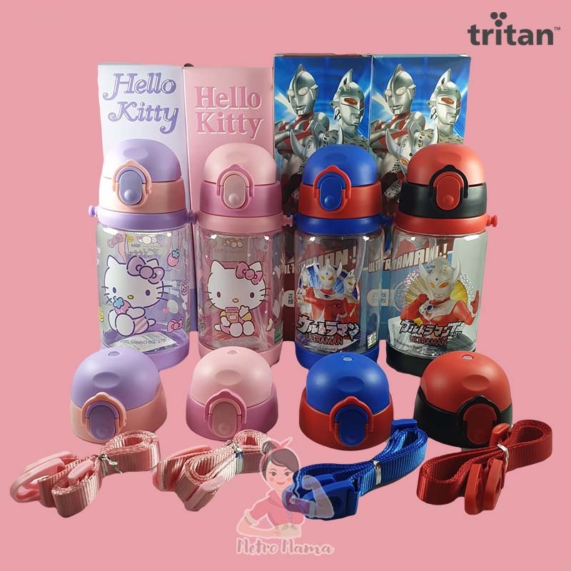 Botol Minum Anak Disney Original Dual Cap Bahan Tritan Premium BPA Free/ Kids Bottle 520 ml Elsa Frozen/Mickey/Ironman