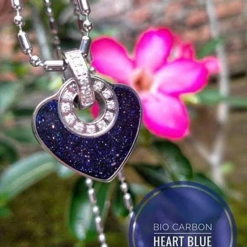 KALUNG KESEHATAN MCI | MILLIONAIRE PENDANT HEART BLUE | KALUNG LOVE BIRU | KALUNG SERIES PRIA WANITA
