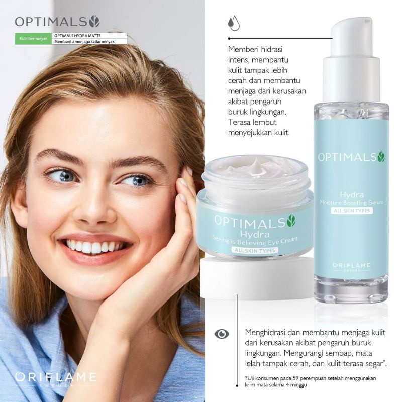 Optimals Hydra Radiance/Optimals Hydra Matte Day Cream/Night Cream/Day Fluid/Eye Cream/Serum/Toner/Gel Wash/Cleansing Gel