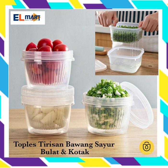 Toples Tempat Penyimpanan Bawang Sayur Buah Saringan Tirisan TP03