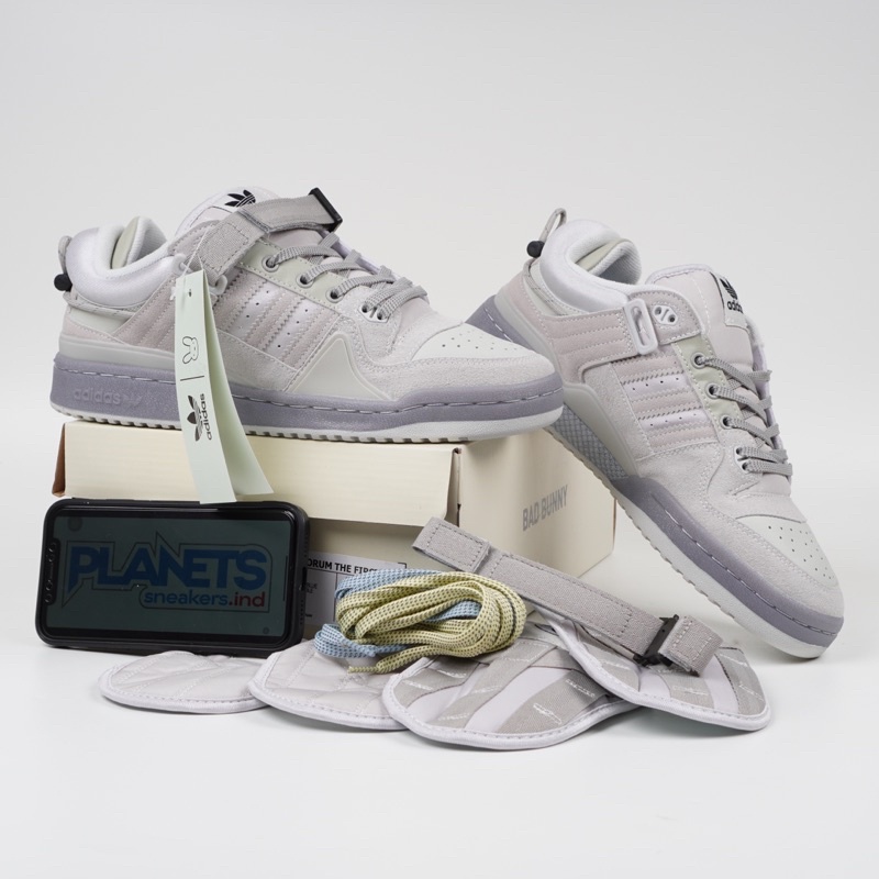Bad Bunny x Adidas Forum Low The First Light Grey Sepatu Adidas Abu Abu