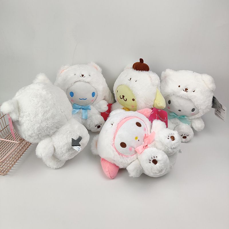 MAINAN BONEKA MELODY CINNAMOROLL KUROMI POCHACCO DOG POMPOMPURIN PURIN WHITE SERIES IMPOR