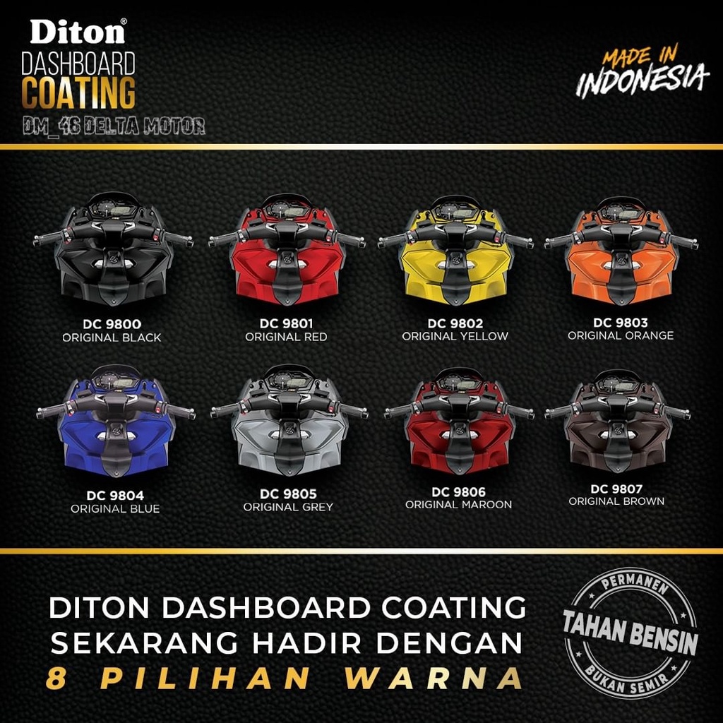 Diton Dashboard Coating 400cc Original Cat Motor Body Kasar Doff Hitam Merah Oren Biru Kuning 400 ml