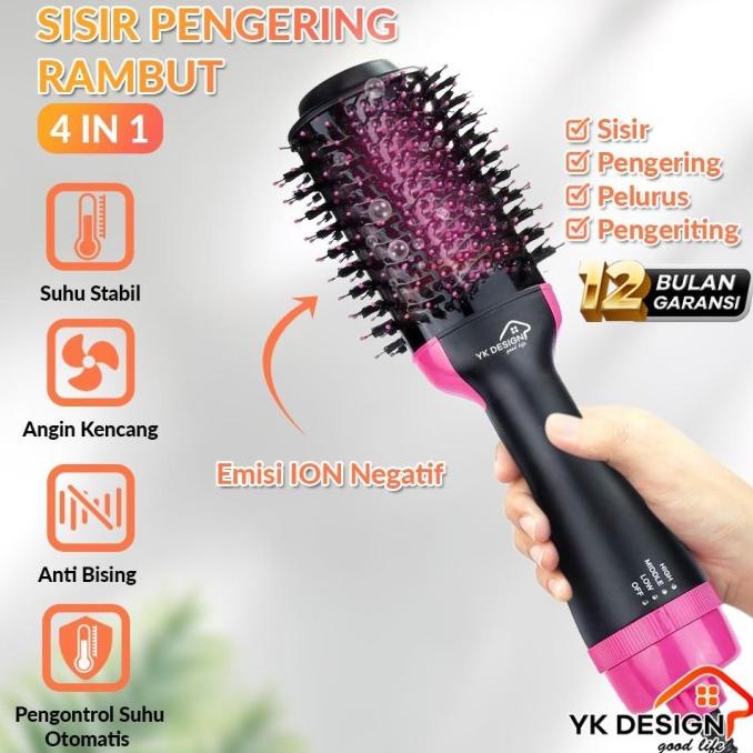 YK DESIGN ONE STEP BRUSH HAIRDRYER AND STYLER (SISIR PENGERING, GH5646GF