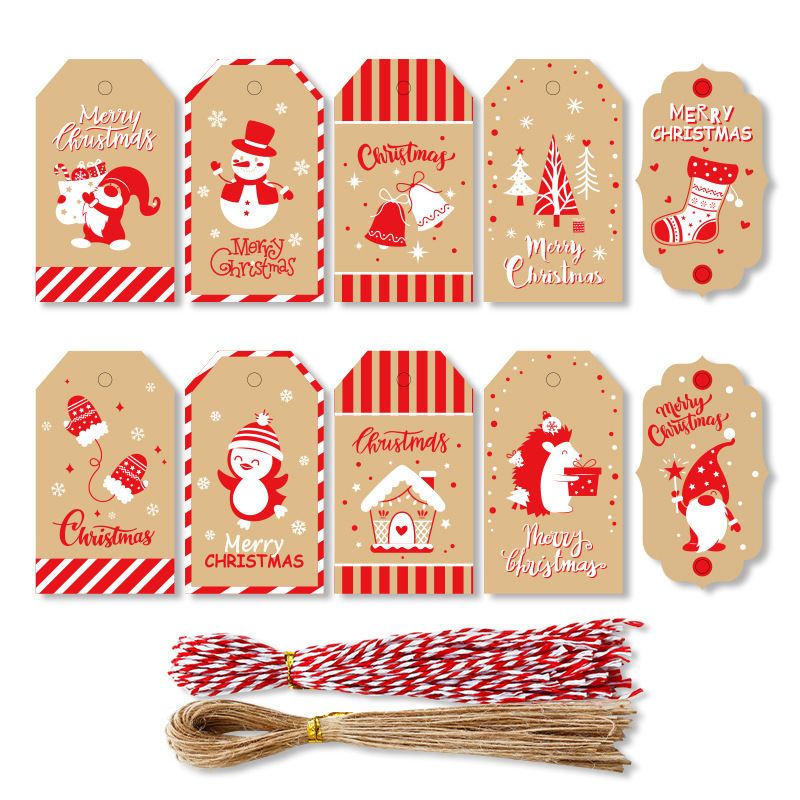 HANG TAG LABEL NATAL GIFT TAG MERRY X'MAS SNOW HOUSE 50set HTN-21