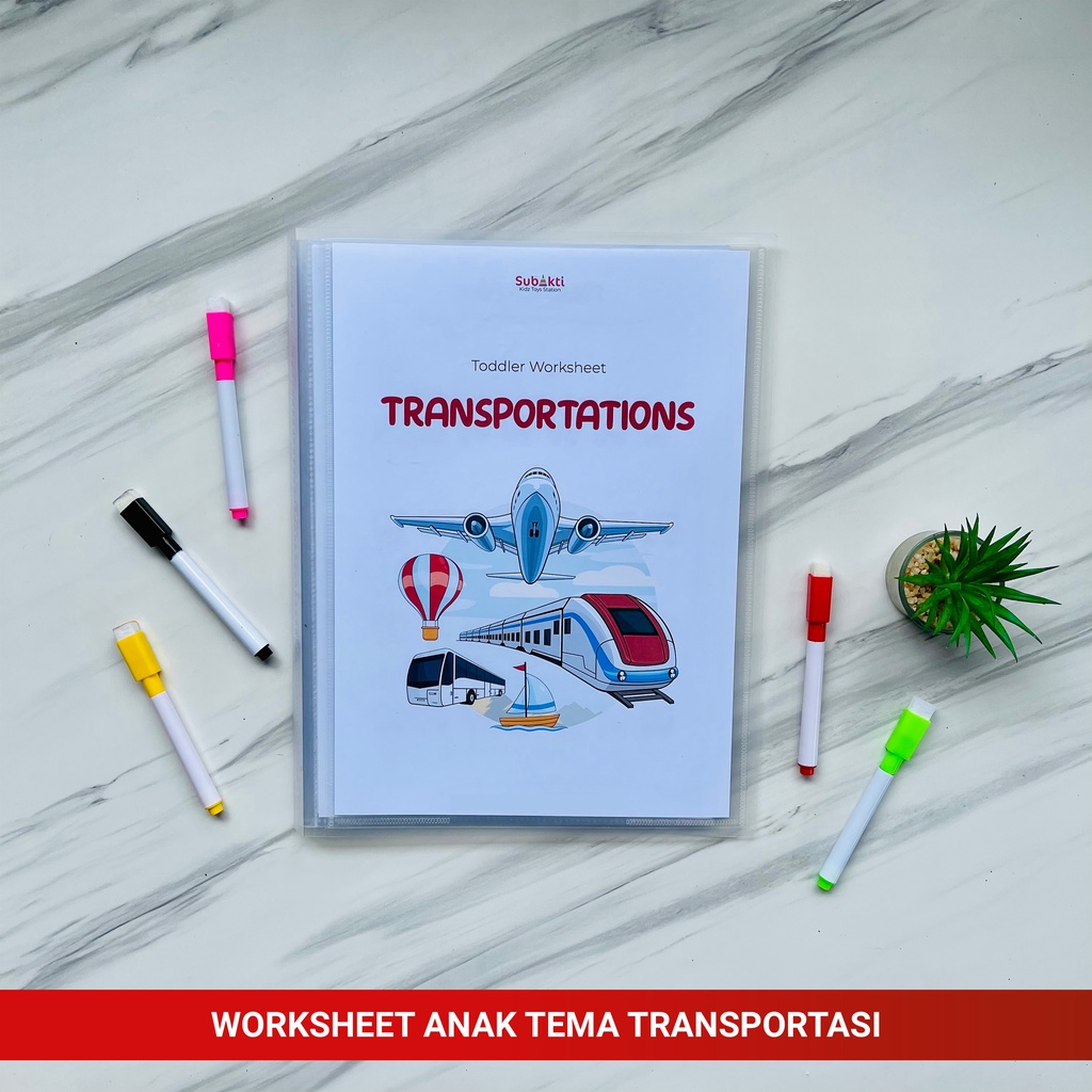 SUBAKTI Worksheet Anak Tema Transportasi untuk Usia Mulai dari 4 Tahun