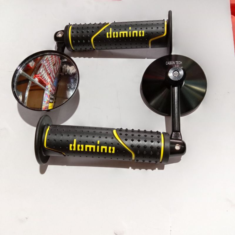 TERMURAH 1 PAKET HANDGRIP GRIP HANFAT DOMINO BINTIK PLUS SPION JALU BAR END BULAT FULL CNC KACA CEMBUNG UNIVERSAL ALL MOTOR