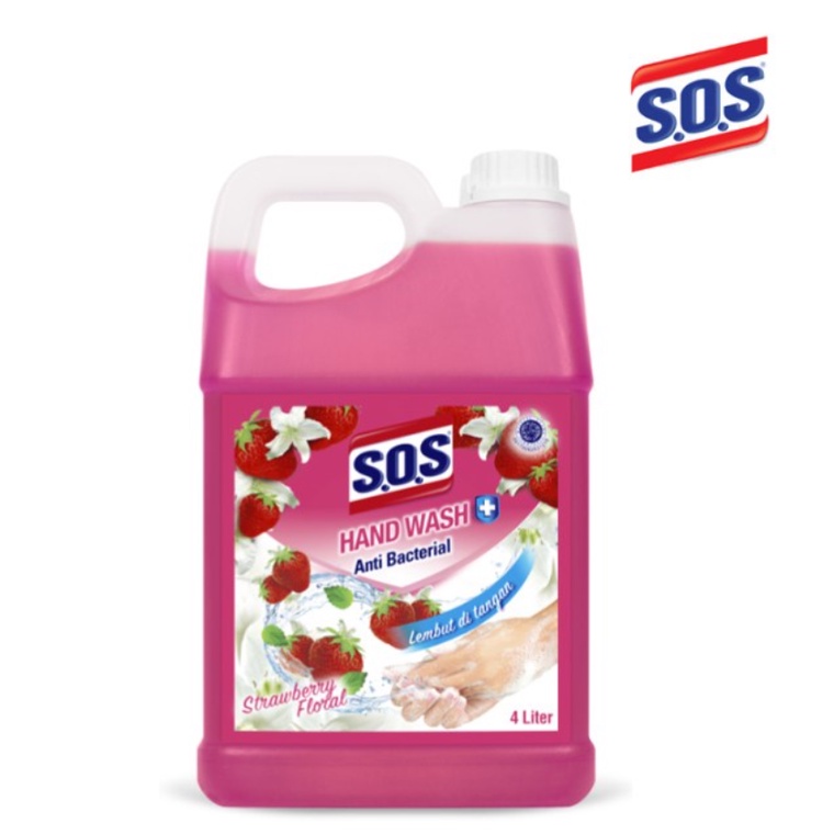 SOS Hand soap Fragrance anti bacterial 4000 ml /4 L Sabun cuci tangan