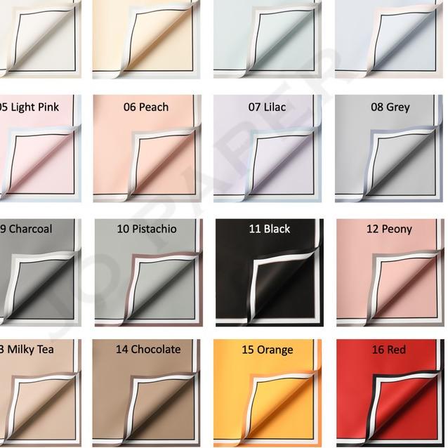 

[20 LEMBAR] Flower Wrapping Paper Lis BiColor Frame Kertas Buket Bunga - Chocolate