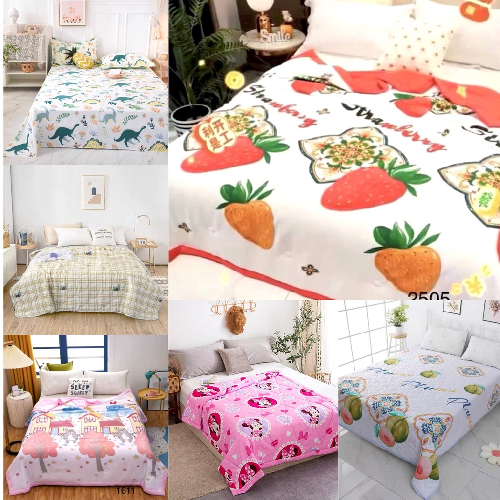 Selimut Katun Halus/ Bedcover Katun Aesthetic Termurah Terlaris King Size 180x200/200x230 Korean Design