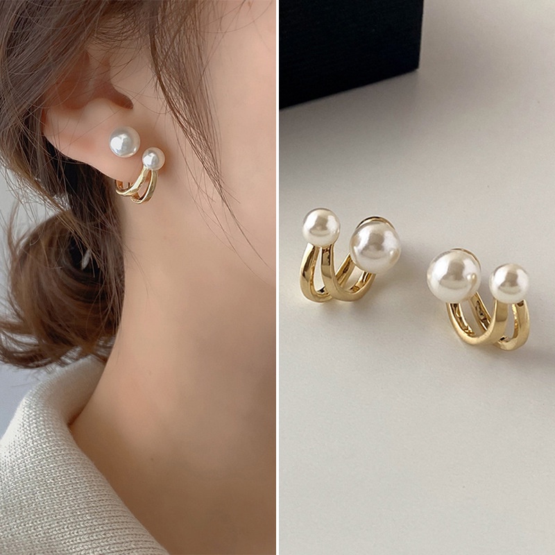 Anting Silver Needle Gaya Retro Korea Untuk Wanita