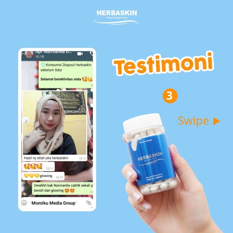 100% ASLI HERBASKIN natural brightening pemutih wajah kulit sehat alami