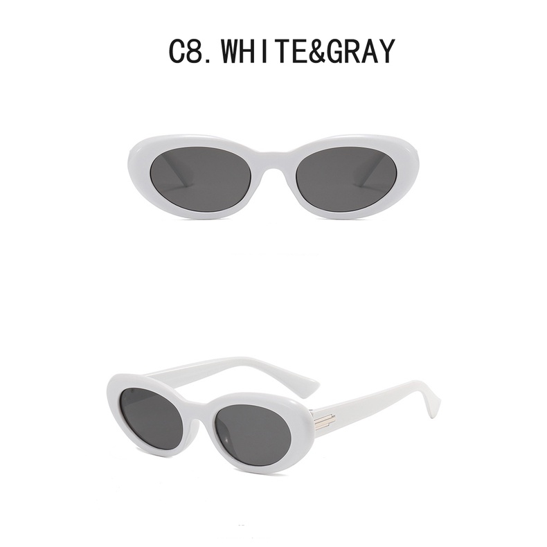 Kacamata Hitam UV400 Bentuk Oval Gaya Retro Vintage Untuk Wanita