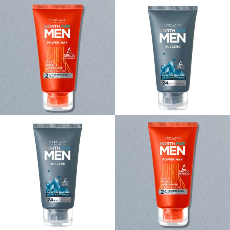 North For Men Subzero 2-in-1 Moisturising Gel//North Fir Men PowerMax 2-in-1 Facial and Aftershave Energising Gel