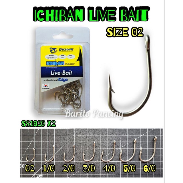 Pioner SS1920 2x Ichiban Live Bait Size  Stainless Steel