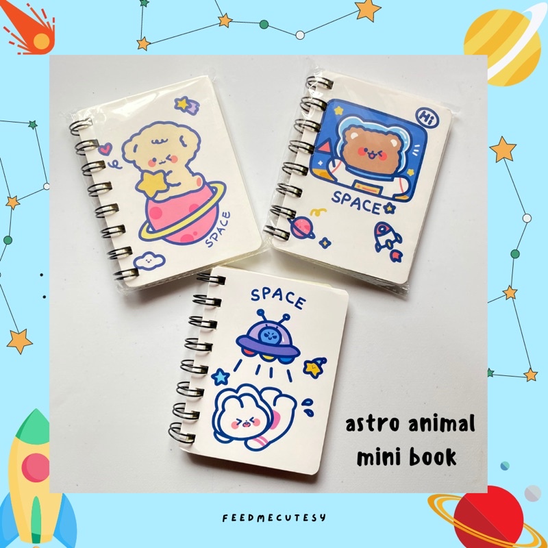 

astro animal mini book | Feedmecutesy | atk alat tulis lucu buku anak import