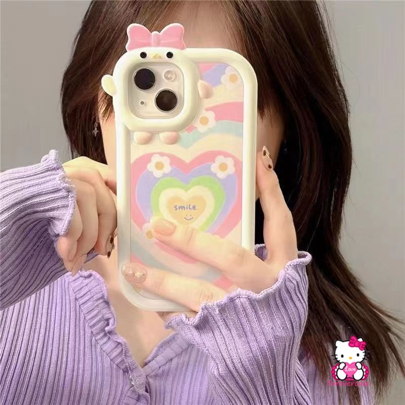 Soft Case Motif Hati 3D Untuk iPhone 11 7 8 6 6s 14 Plus XR 13 12 11 14 Pro Max 7 Plus X XS Max SE 2020 11 Pro Max