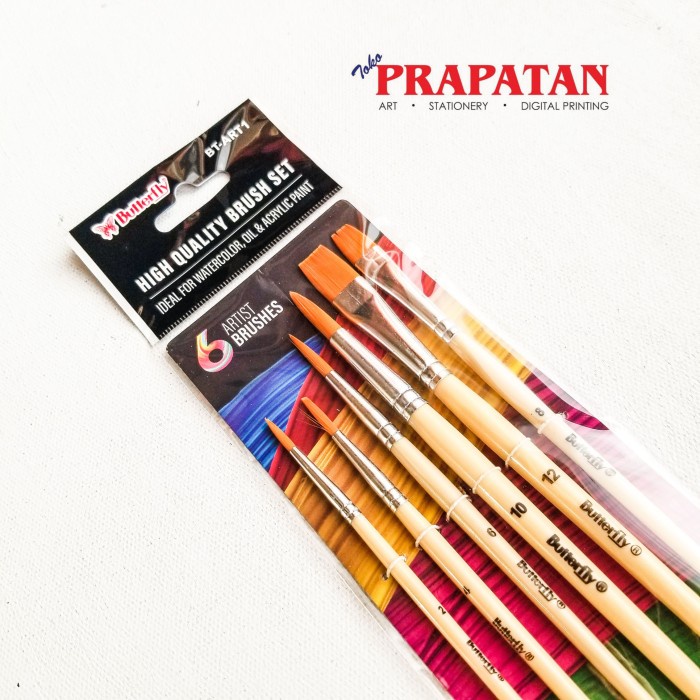 

Kuas Lukis Butterfly set 6pcs BT-ART1 / Paint Brush NANDAA