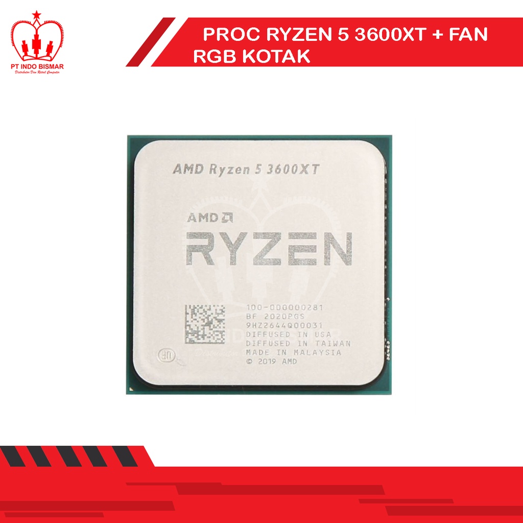 PROCESSOR AMD TRAY Proc Ryzen 5 3600XT + fan rgb kotak