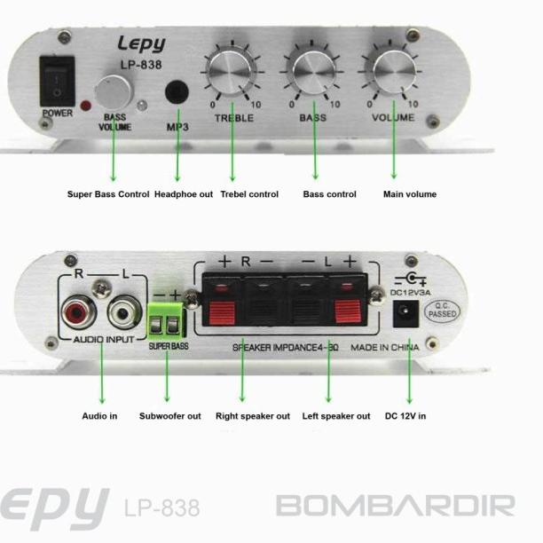 AMPLIFIER LEPY LP-838 MINI STEREO AUDIO