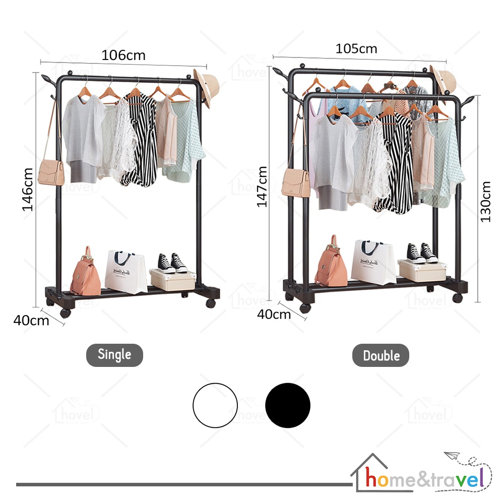 HOVELSHOP Stand Hanger Gawangan Rak Gantungan Baju Pakaian Portable Display Butik Bazar