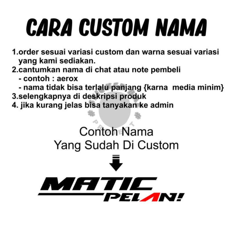 Sticker motor pelan beeat pelan bisa custom nama Cuting Stiker pelan all motor