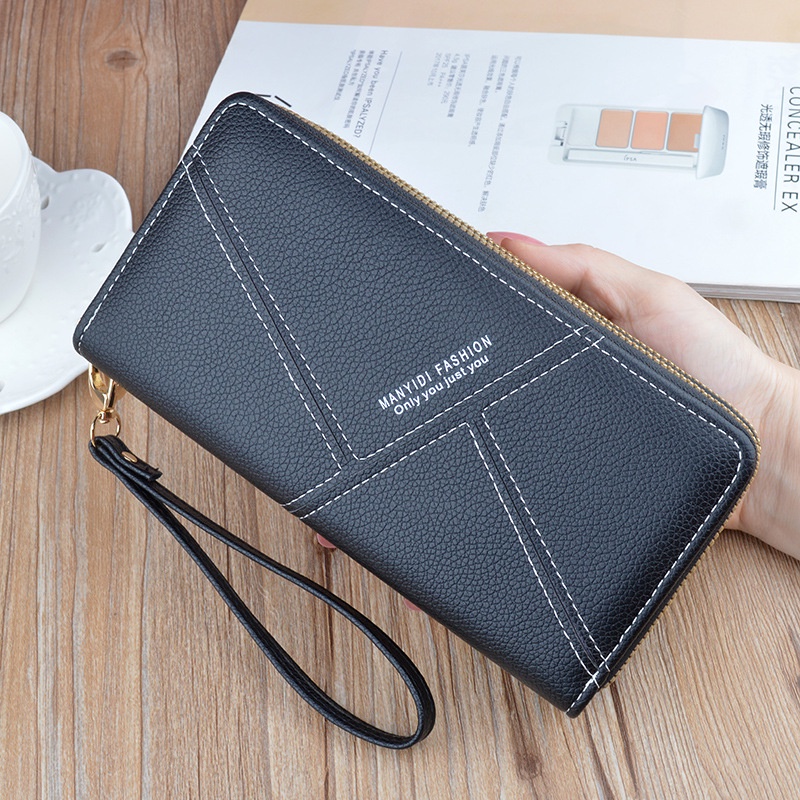 DOMPET PANJANG WANITA WA601B5 BESAR MUAT HP IMPORT 2 RESLETING  BRANDED BATAM KULIT HITAM CONCILA TALI PENDEK SLOT KARTU UANG KOIN PREMIUM REMAJA KEKINIAN FASHION KOREA CEWEK MURAH