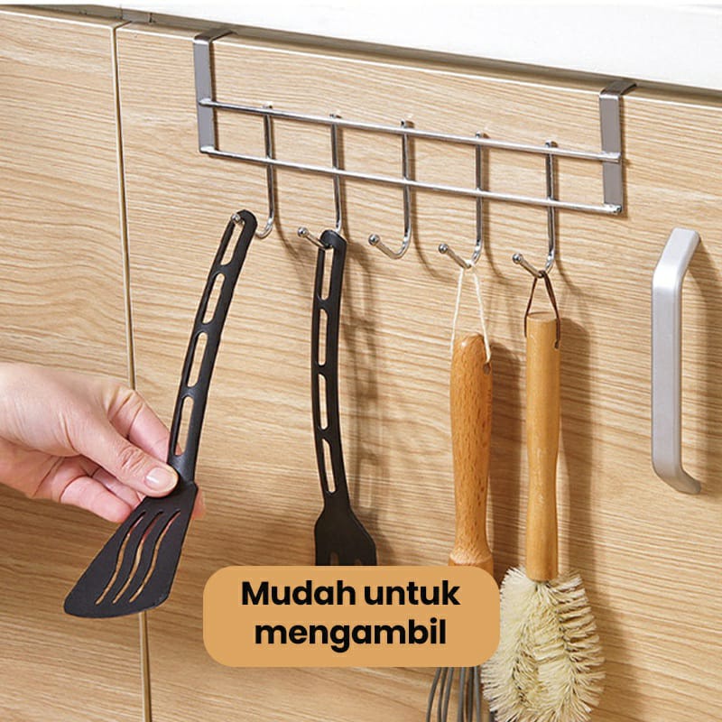 GANTUNGAN PINTU LEMARI 5 KAIT / HANGER LEMARI DAPUR SERBAGUNA / GANTUNGAN HOOK LEMARI