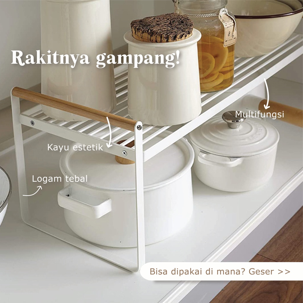 【RUMATIDY】Rak Dapur Serbaguna 1 Tingkat Rak Bumbu dan Penyimpanan Multifungsi Estetik Aesthetic