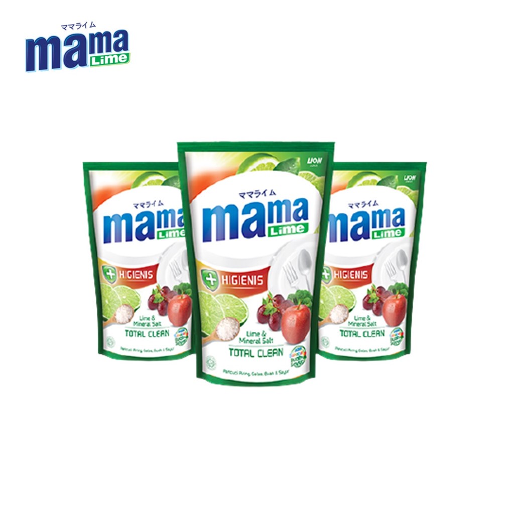 Mama Lime Sabun Cuci Piring Mineral Salt Pouch 680 ml x3