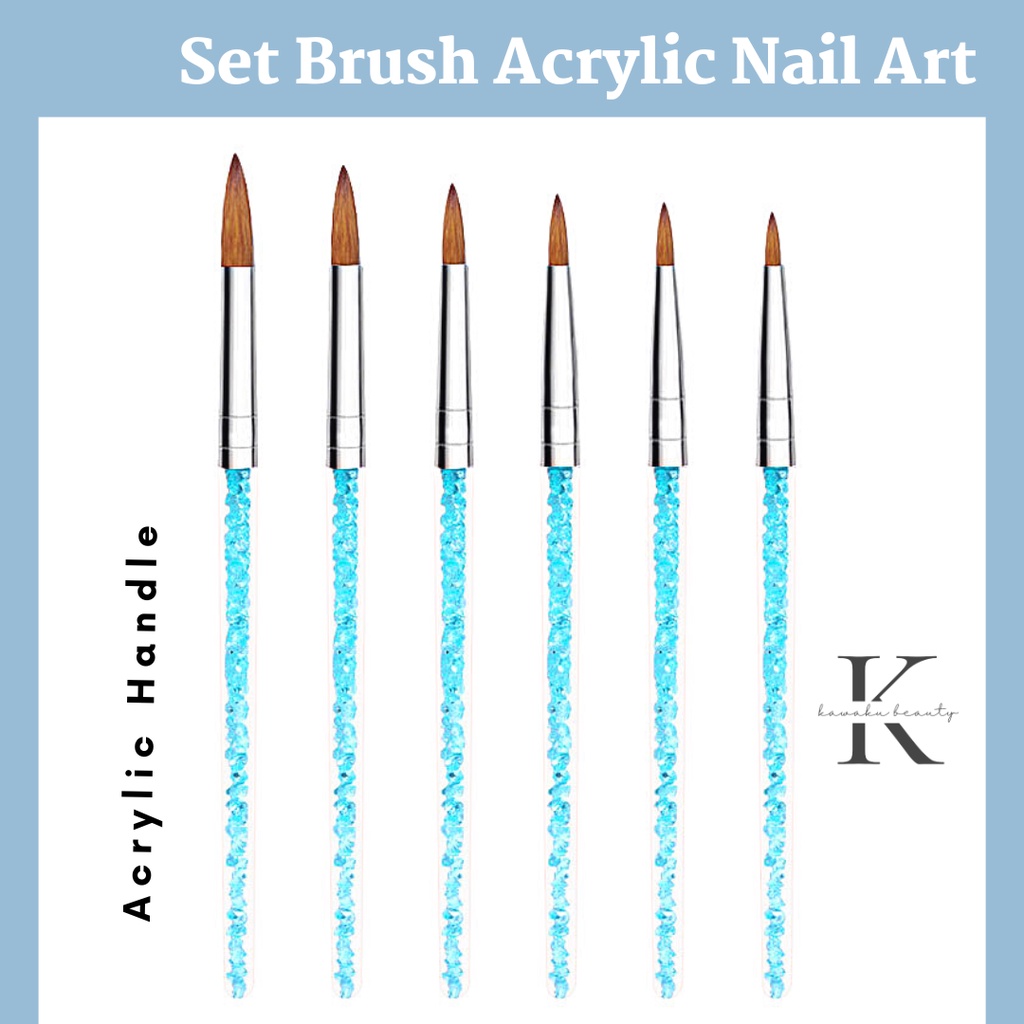 Brush Kuas Nail Art Acrylic Painting 6 size  (NP-14)