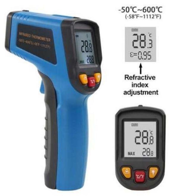 Termometer Masak Tembak Infrared Digital Cooking Thermometer Gun Suhu - Thermogun, Tanpa Box