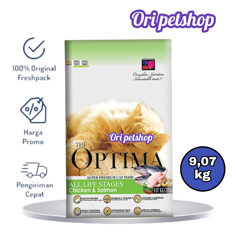 Optima Salmon Chicken Dry Cat Food Makanan Kucing 9,07kg - Kargo