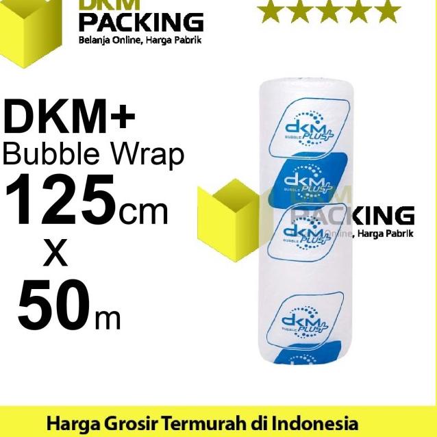 

Plastik Bubble Wrap Bening 125cm x 50m Bubblewrap DKM PLUS / ROLL - Bening Hijau
