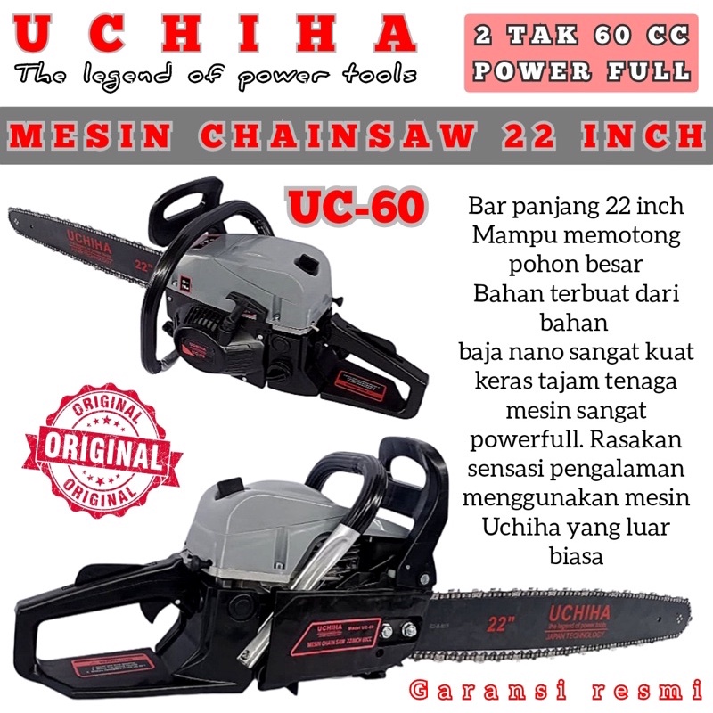 ChainSaw UCHIHA 22Inch 60cc Mesin Potong Kayu singso