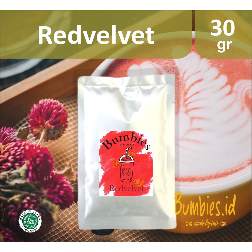 Bubuk Minuman Rasa Redvelvet  30gr | Powder Drink Sraubery | Serbuk Minuman | Bubuk Minuman Aneka Rasa | Red velvet