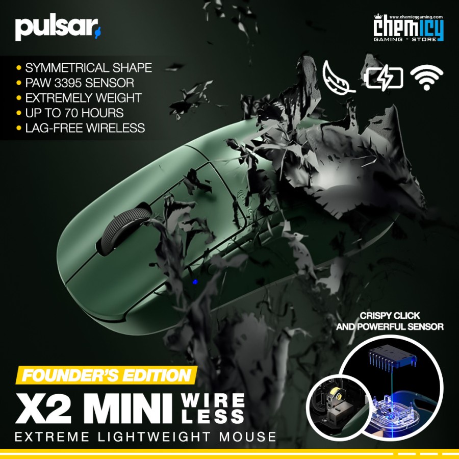 Pulsar X2 Mini Founder Edition Lightweight Wireless Gaming Mouse