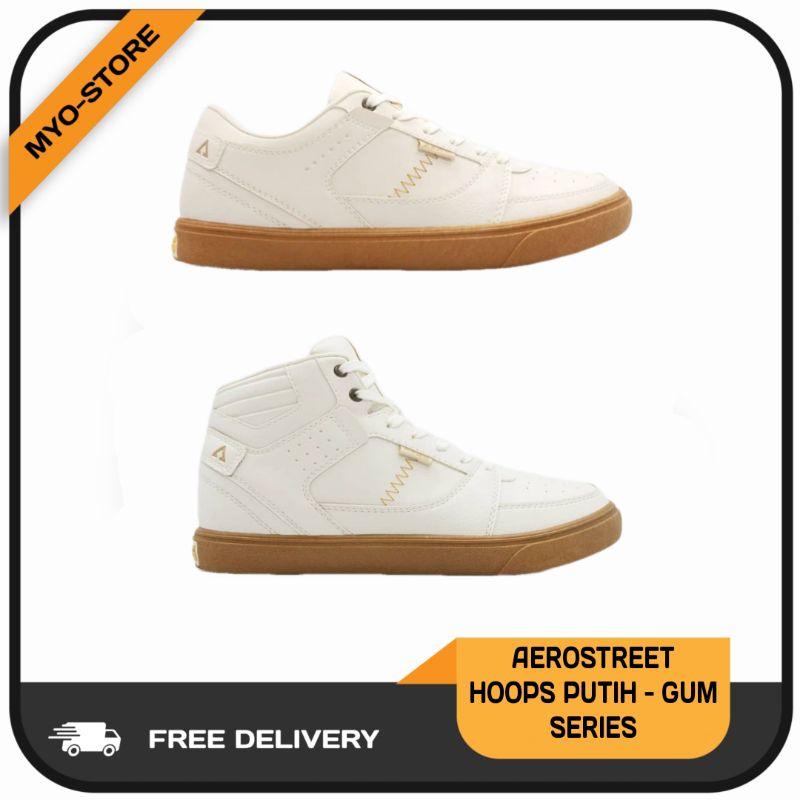 AEROSTREET HOOPS LOW/HIGH PUTIH GUM SERIES ORIGINAL