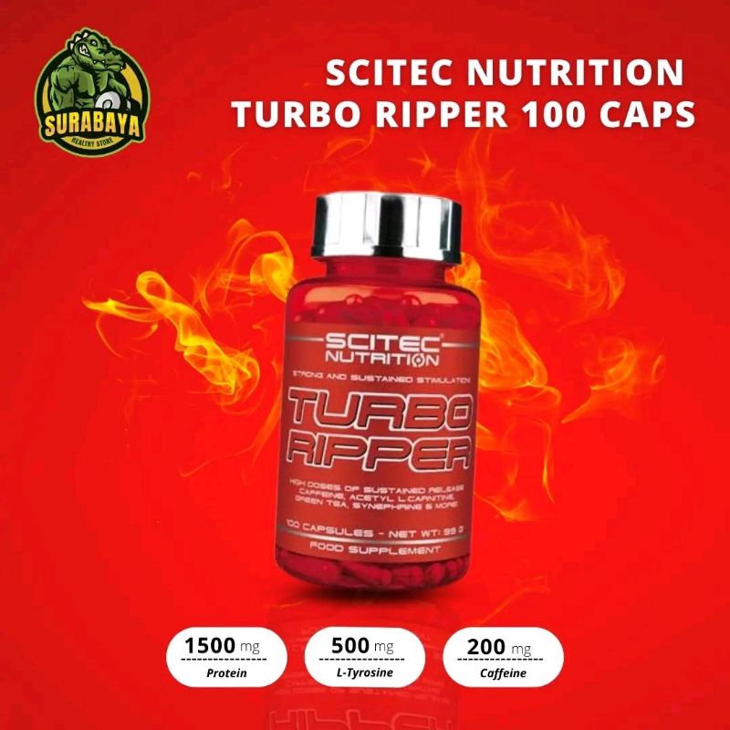 Scitec Nutrition Turbo Ripper 100 Capsules Suplemen Diet Slimming Fat Burner Pembakar Lemak Fat Burn Fat Block Kapsul