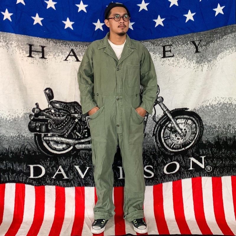 Vtg 70’s US Army OG 107 Coverall / Wearpack LS