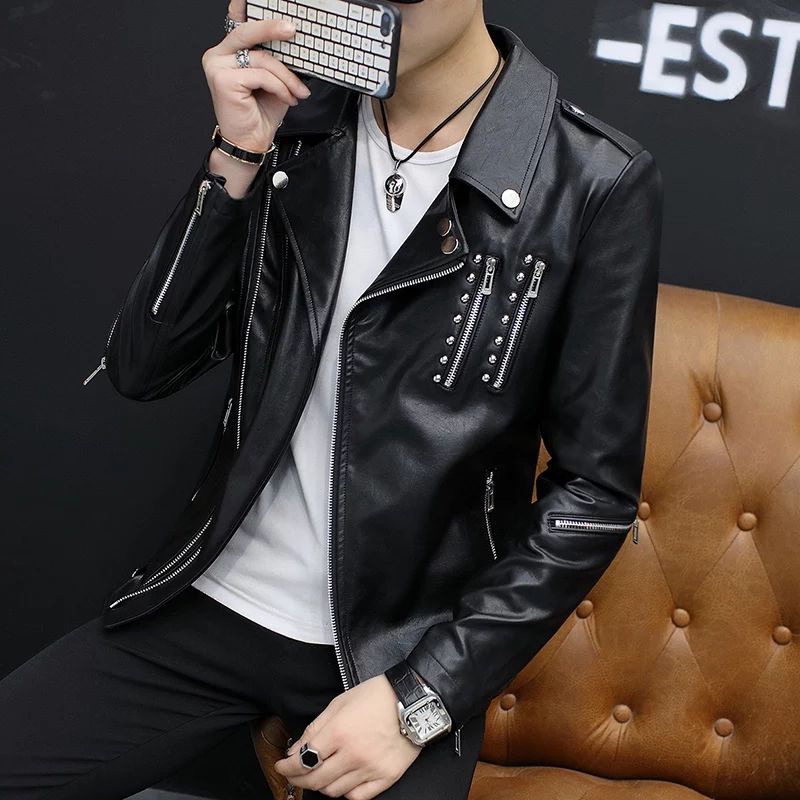 Jaket Kulit Ramones-Jaket Kulit Asli Domba Super-Jaket Kulit Pria-Jaket Kulit Original-Jaket Motor K