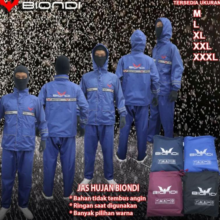 8S1 RAINCOAT JAS HUJAN MANTEL ATAS BAWAH ORIGINAL BIONDI BAHAN TIDAK TEMBUS AIR