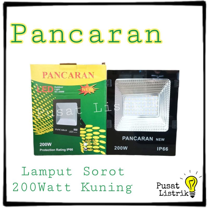 Lampu Sorot LED 200watt + Bubble Wrap Putih Kuning Pancaran Lampu Tembak 200w