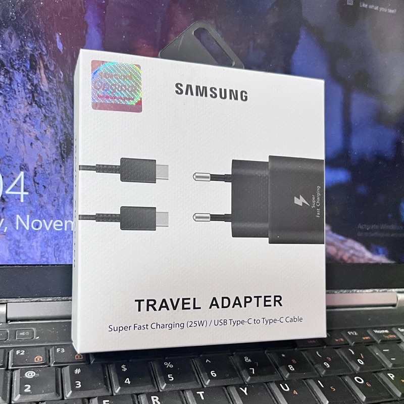 SUPER FAST CHARGER SAMSUNG 25W USB TYPE C TO TYPE C EP-TA800 BLACK SERIES 25WATT S10/S20/S21 FE/M51/A52S/A72/A33/A53 (NOTE 20)