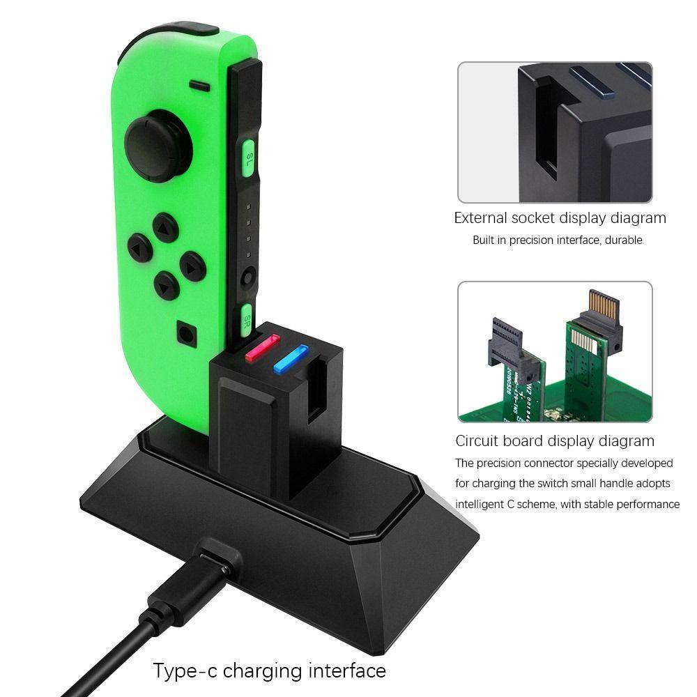 Top Charging Stand Aksesoris Untuk Nintendo Switch LED Indicator Game Handle